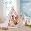 Mamabrum Kinder Tipi Zelt Rosa mit Matte, Kissen & LED – Produktbild-Vorschau 4