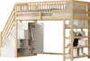 MODFU Lit Mezzanine 90x200 cm – Bois avec Étagères et Voir les images du produit 6