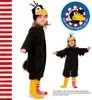 Two children wearing crow costumes, one standing and one in a smaller pose, with a circular logo. Produktbild-Vorschau