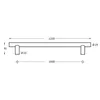 Stoßgriff T-Form 1200 x 25 x 70 mm Edelstahl gebür Produktbild-Vorschau 2