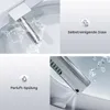 Collage of close-up shots demonstrating features of a smart bidet toilet seat. Produktbild-Vorschau