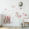 Tatuaggio murale per ragazze palloncino castello stelle Anteprima dell’immagine prodotto 3