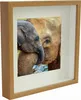 A framed picture of two elephants, a mother and baby, touching trunks. Produktbild-Vorschau