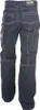 The back view of a pair of dark blue denim work jeans. Produktbild-Vorschau