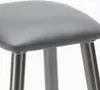 A close-up of a gray stool seat and metal legs. Voir les images du produit