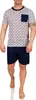 Herren Pyjama Set Short + Shirt Sommer, Blau-Grau L Produktbild-Vorschau 1