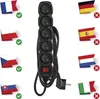 Prodlužovací kabel 3 m / 5 zásuvek / s vypínačem / černý / PVC / 1 mm2 Voir les images du produit