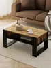Couchtisch Mit Lamellen 90x50 Eiche/Schwarz Loft Produktbild-Vorschau 2