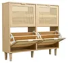 Szafka na buty – 100 x 25 x 90 cm, rattan/dąb – 4 wysuwane Podgląd zdjęcia produktu 12