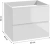 Mobile bagno 60x50 cm sospeso bianco lucido con top Modus Anteprima dell’immagine prodotto 2
