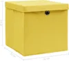 vidaXL Úložné boxy s víkem 10 ks. Žluté 32x32x32 cm Látkové Náhled obrázku produktu 5