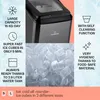 A collage showing an ice maker, a pile of ice cubes, and text/icons highlighting product features. Náhľad obrázku produktu