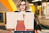 MuchoWow® Laptop Aufkleber Sticker Cover Frau - Wein - Produktbild-Vorschau 5