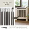 A split image showing a radiator and a radiator cover. Náhled obrázku produktu