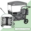 A promotional image of a FableKids Leo X4Plus Fossil Grau wagon, highlighting its features. Produktbild-Vorschau