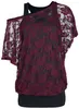 Black Premium by EMP Damen bordeaux rotes Spitzenshirt mit Produktbild-Vorschau 3
