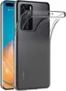 A clear protective case is shown on the back of a Huawei P40 Pro smartphone. Produktbild-Vorschau