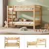 A wooden bunk bed in a child's bedroom with stuffed animals and toys. Anteprima dell’immagine prodotto