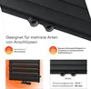 Close-up of a black radiator with text and icons describing its features. Produktbild-Vorschau