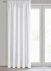 A white curtain hangs in front of a window. Produktbild-Vorschau