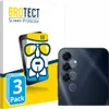A product packaging for screen protectors and a close-up of the protectors on a phone camera. Produktbild-Vorschau