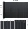 Diagrams showing dimensions and cross-sections of a black PVC privacy screen. Podgląd zdjęcia produktu
