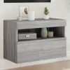 vidaXL Armoire TV murale avec lampes LED Gris Sonoma Voir les images du produit 2