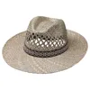 Fiebig Strohhut Fedora mit breiter Krempe + gemustertem Produktbild-Vorschau 1
