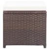 vidaXL Gartenhocker 2 Stk. mit Sitzkissen Poly Rattan Braun Produktbild-Vorschau 5