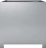 A plain, front-facing view of a square, metallic planter box. Anteprima dell’immagine prodotto