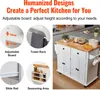 SucceBuy carrello isola da cucina, larghezza 35,4 pollici, Anteprima dell’immagine prodotto 2