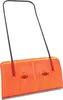 A snow shovel with a metal blade and orange plastic body, with a black handle. Produktbild-Vorschau