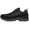 A side view of a black LOWA Innox Evo 2 GTX Low shoe against a white background. Produktbild-Vorschau