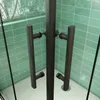 Duschkabinen 70x70x185cm 6mm NANO ESGglas Schwarz Pendeltür Produktbild-Vorschau 6