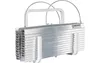 A folded aluminum ladder with white handles and wire supports, isolated on a white background. Podgląd zdjęcia produktu