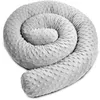A light gray, textured, coiled pillow or bumper for a baby's crib, presented on a white background. Produktbild-Vorschau