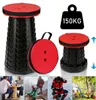 Tabouret pliant rouge, télescopique & réglable en hauteur,, Voir les images du produit 1