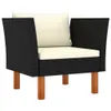 7-tlg. Garten-Lounge-Set Poly Rattan Eukalyptusholz Schwarz Produktbild-Vorschau 6