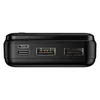 The image shows the ports of a black power bank. Produktbild-Vorschau