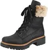 A black lace-up boot with fur trim. Anteprima dell’immagine prodotto
