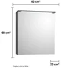 Spiegelschrank DUO 60 Grau mit LED Beleuchtung, Steckdose Produktbild-Vorschau 3