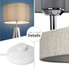 Tischleuchte Dreibein Nachttischlampe Stehlampe E27 Stoff Produktbild-Vorschau 4
