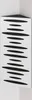 A white acoustic bass trap with black horizontal stripes is shown in a corner. Podgląd zdjęcia produktu
