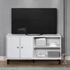 Evolution meuble TV 2 portes, 2 étagères blanc, noir. Voir les images du produit 30