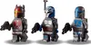 Three LEGO Star Wars Mandalorian minifigures standing side-by-side. Podgląd zdjęcia produktu