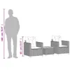 3-tlg. Bistro-Set mit Kissen Grau Poly Rattan Akazienholz Produktbild-Vorschau 9