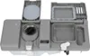 A gray plastic dishwasher detergent dispenser assembly. Produktbild-Vorschau