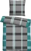 A pillow and a duvet cover with a plaid pattern. Produktbild-Vorschau
