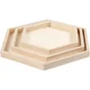 Creativ Company Holztabletts Hexagon Set 3 Stück 21-31 cm Produktbild-Vorschau 1