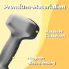 Close-up of a dumbbell with text overlays highlighting its materials. Produktbild-Vorschau